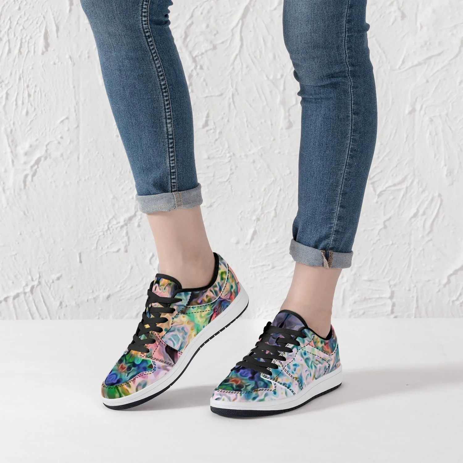 Lurian Wobble Psychedelic Split-Style Low-Top Sneakers
