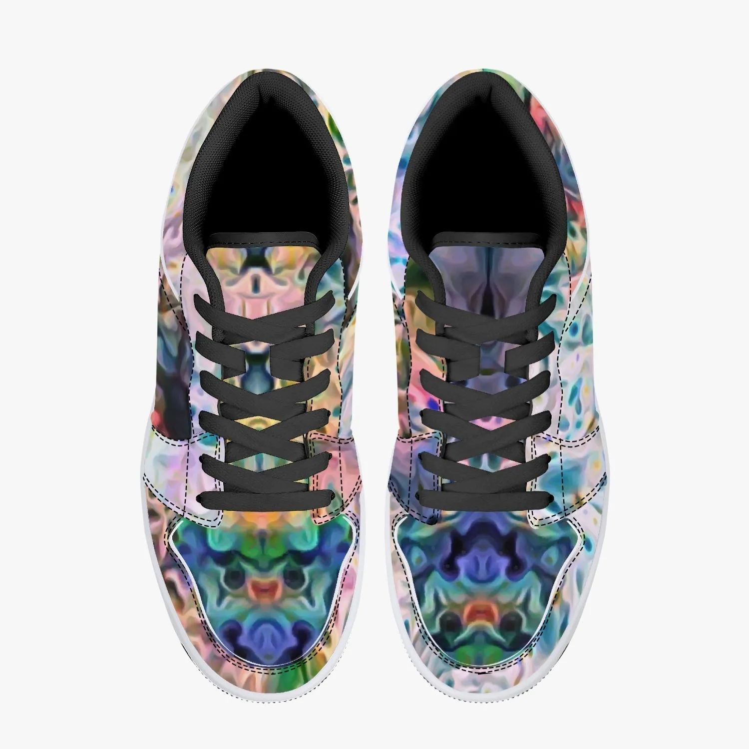 Lurian Wobble Psychedelic Split-Style Low-Top Sneakers