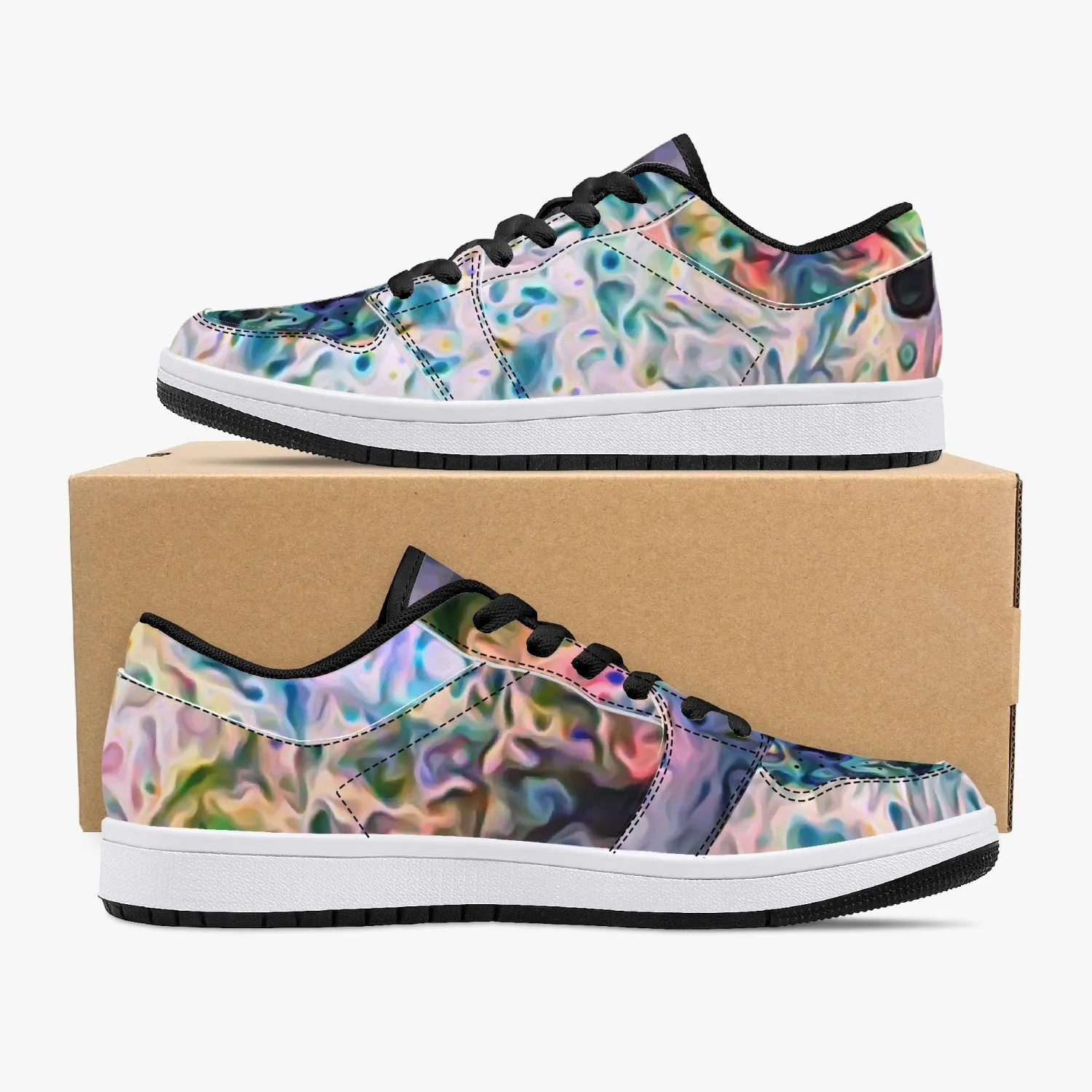 Lurian Wobble Psychedelic Split-Style Low-Top Sneakers