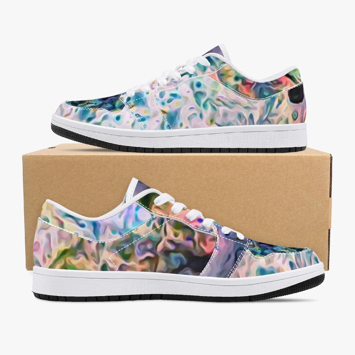 Lurian Wobble Psychedelic Split-Style Low-Top Sneakers