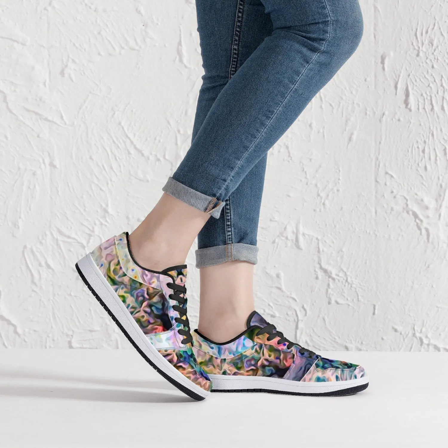 Lurian Wobble Psychedelic Split-Style Low-Top Sneakers