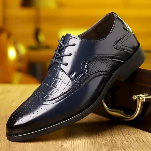 Men's Elegant PU Leather Lace Up Lightweight Dress Shoes