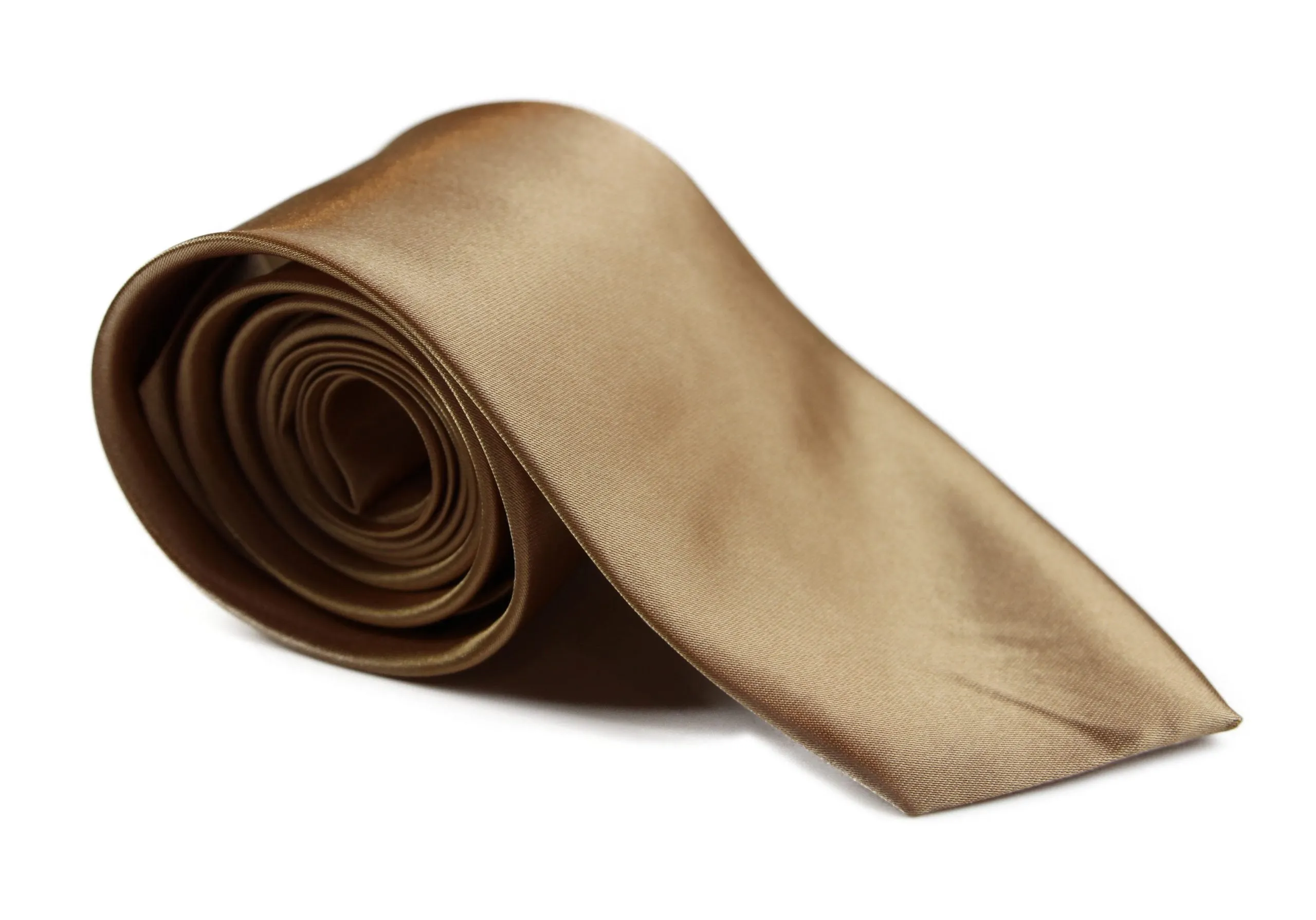 Mens Gold 8cm Plain Neck Tie