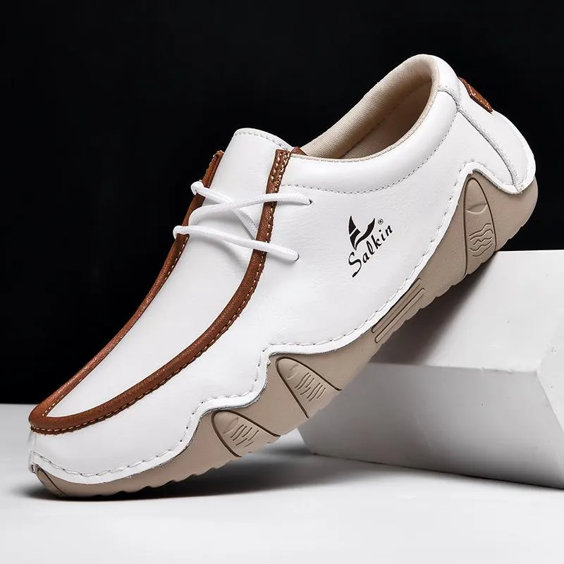 Men's new lightweight soft leather casual shoes