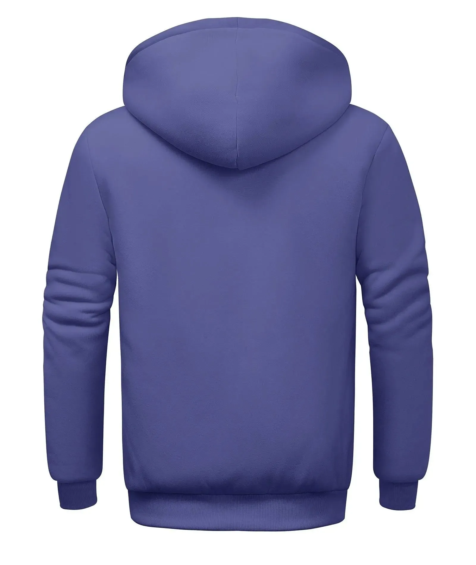 Men's Solid Color Full Zip Hoodie-ZPK006403