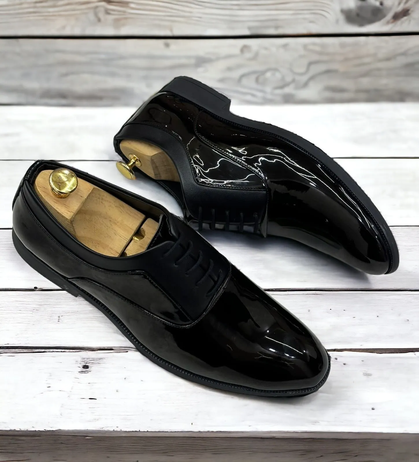 Men's Stylish Fashion Shiny Lace Up Shoes For Party & Formal Wear
