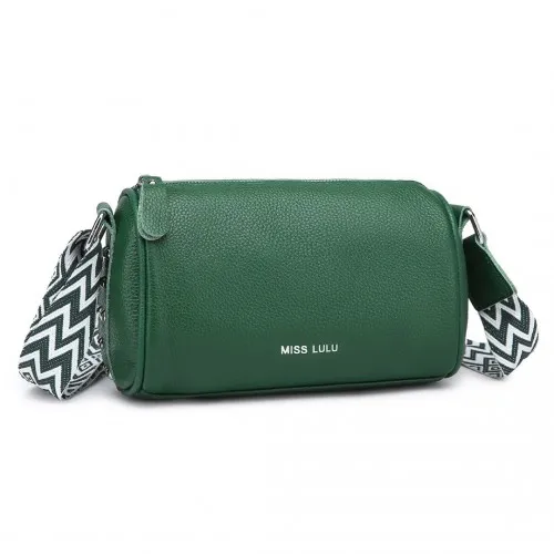 Miss Lulu Genuine Leather Crossbody Bag - Green | Lightweight, Wide Strap, Versatile & Stylish