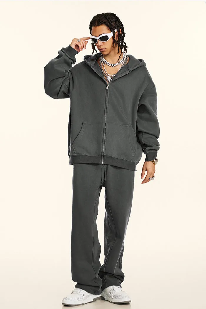 Oversized Zip-Up Hoodie and Jogger Set