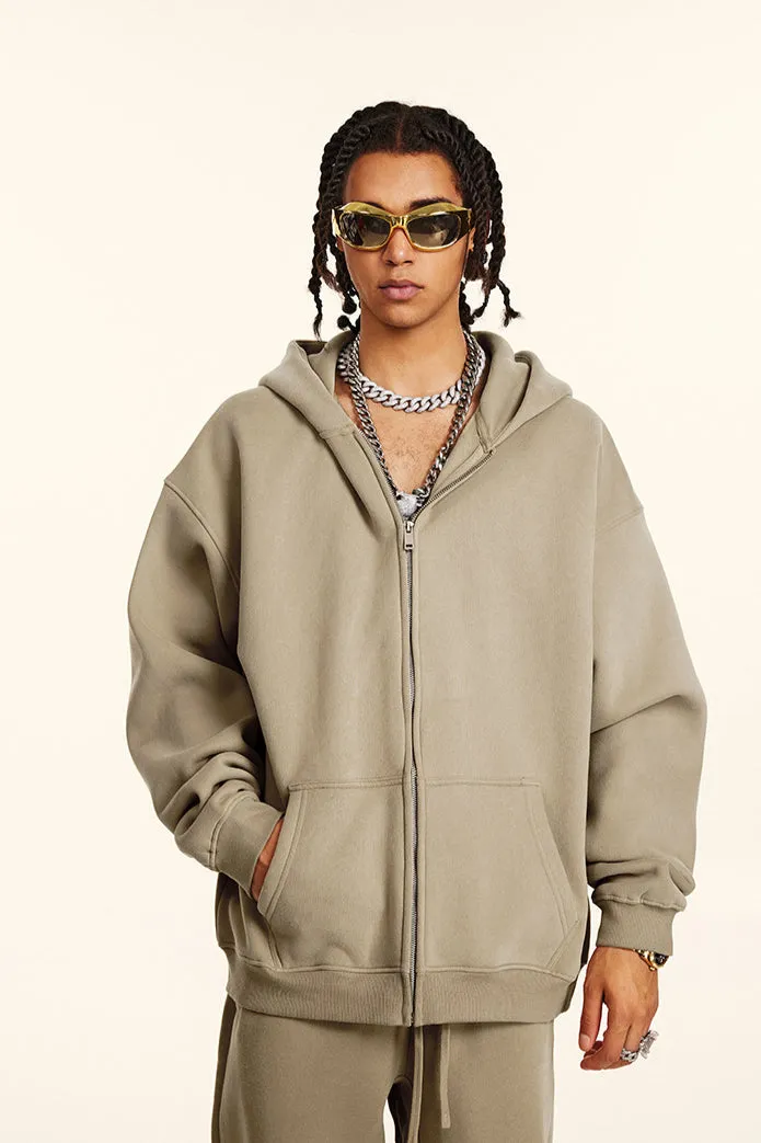 Oversized Zip-Up Hoodie and Jogger Set