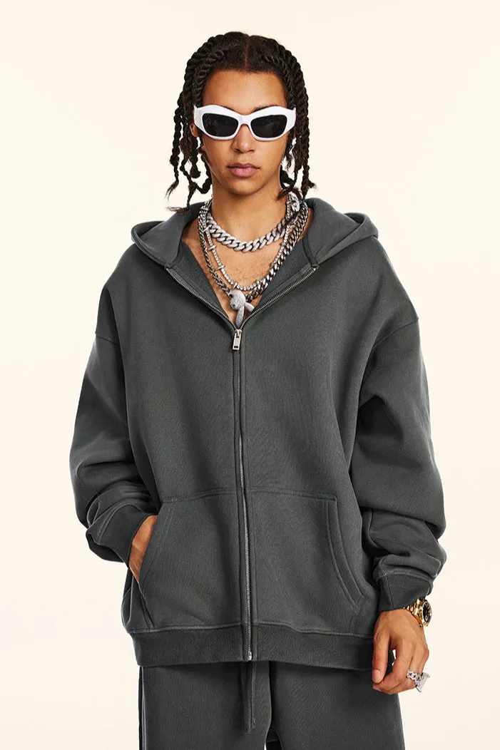 Oversized Zip-Up Hoodie and Jogger Set