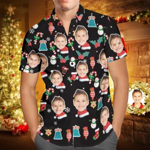 Personalised Hawaiian Shirts Christmas Gifts for Boyfriend Candy Cane