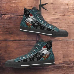 Philadelphia Eagles Christmas Football Pattern Canvas High Top Shoes