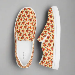 Retro Geometric Ladies Slip on Canvas Shoes - Comfortable for Any Occasion