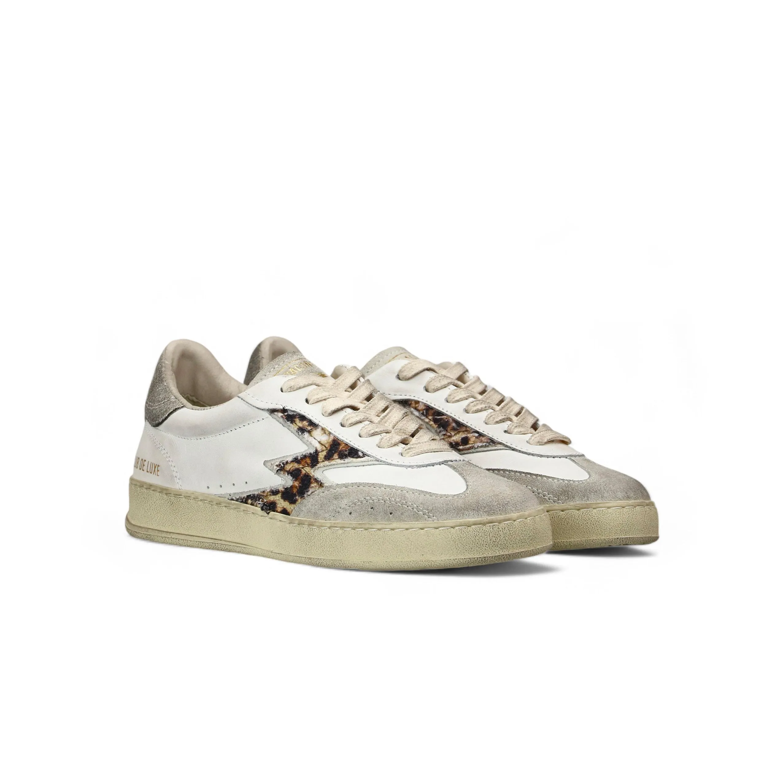 SNEAKER CLUB BIANCHE LOGO LEOPARDO