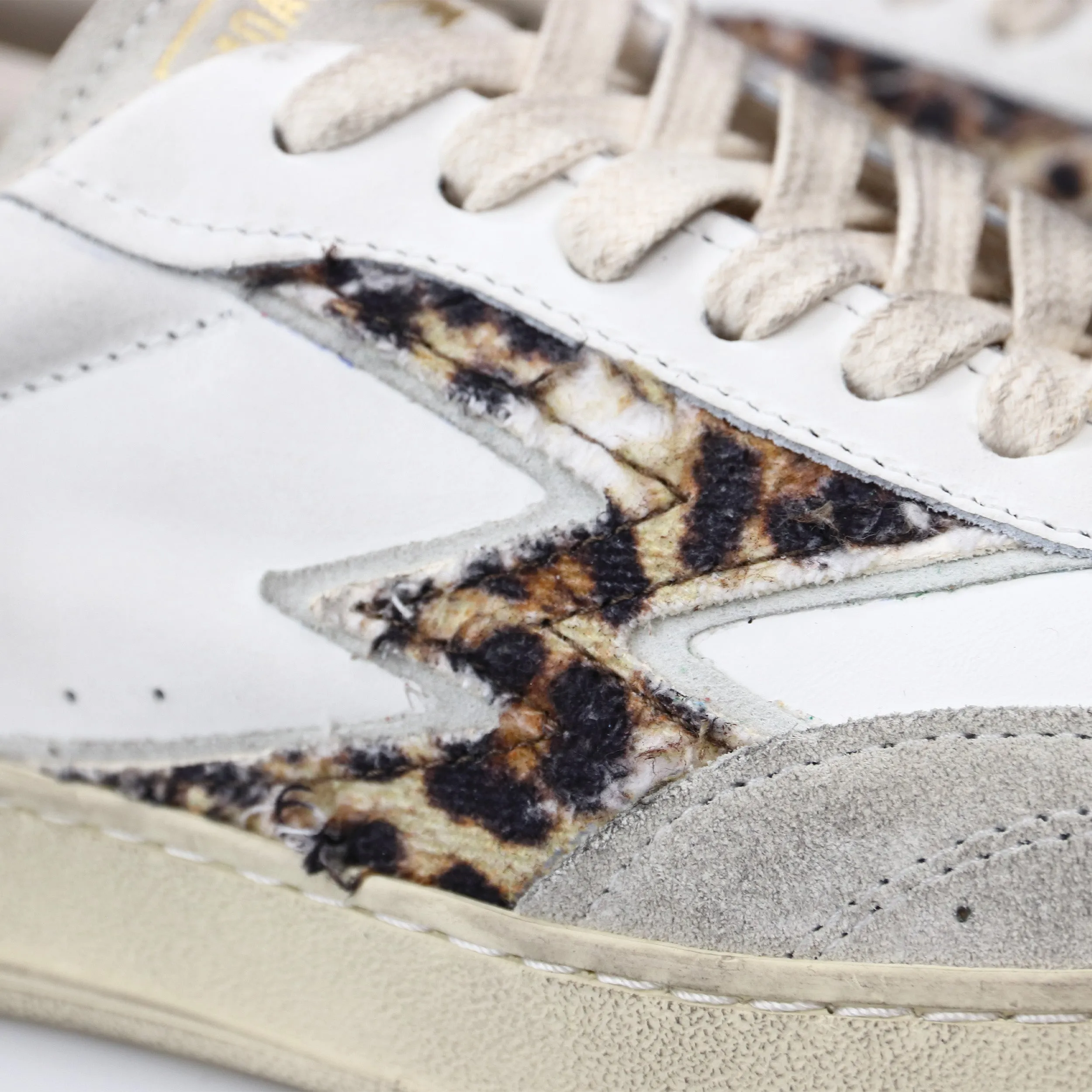 SNEAKER CLUB BIANCHE LOGO LEOPARDO