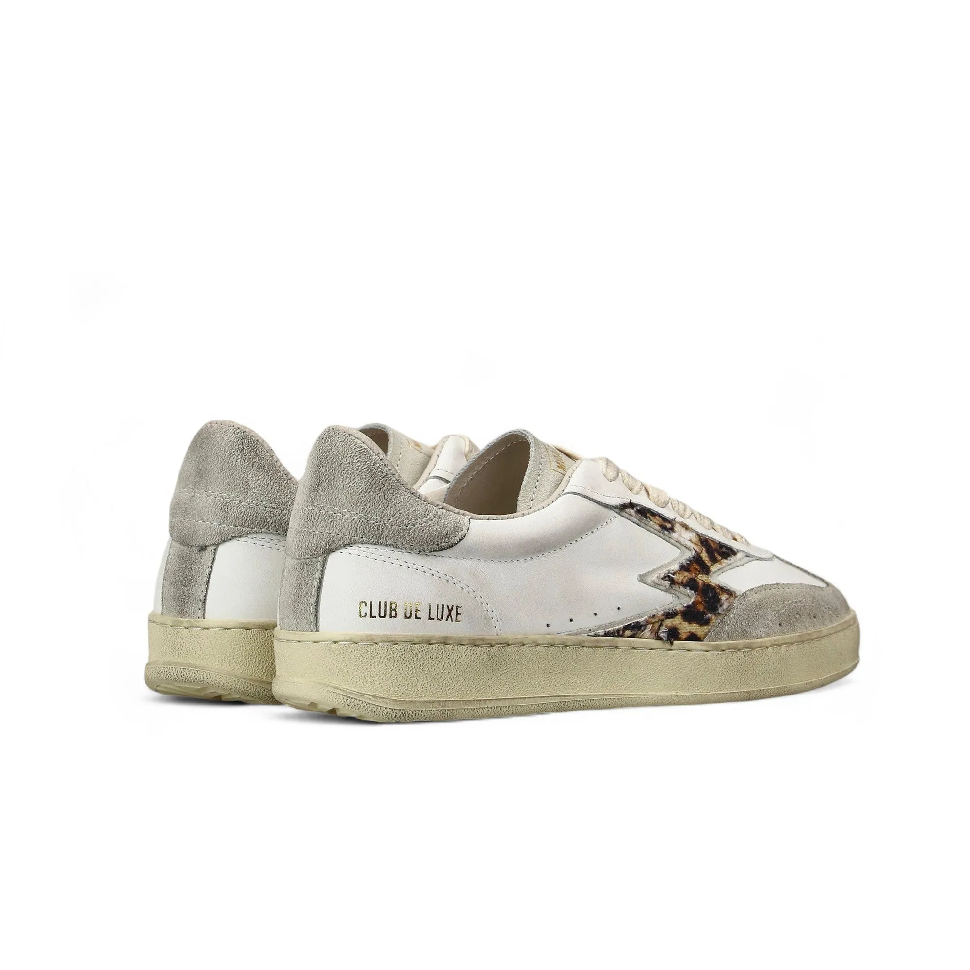 SNEAKER CLUB BIANCHE LOGO LEOPARDO