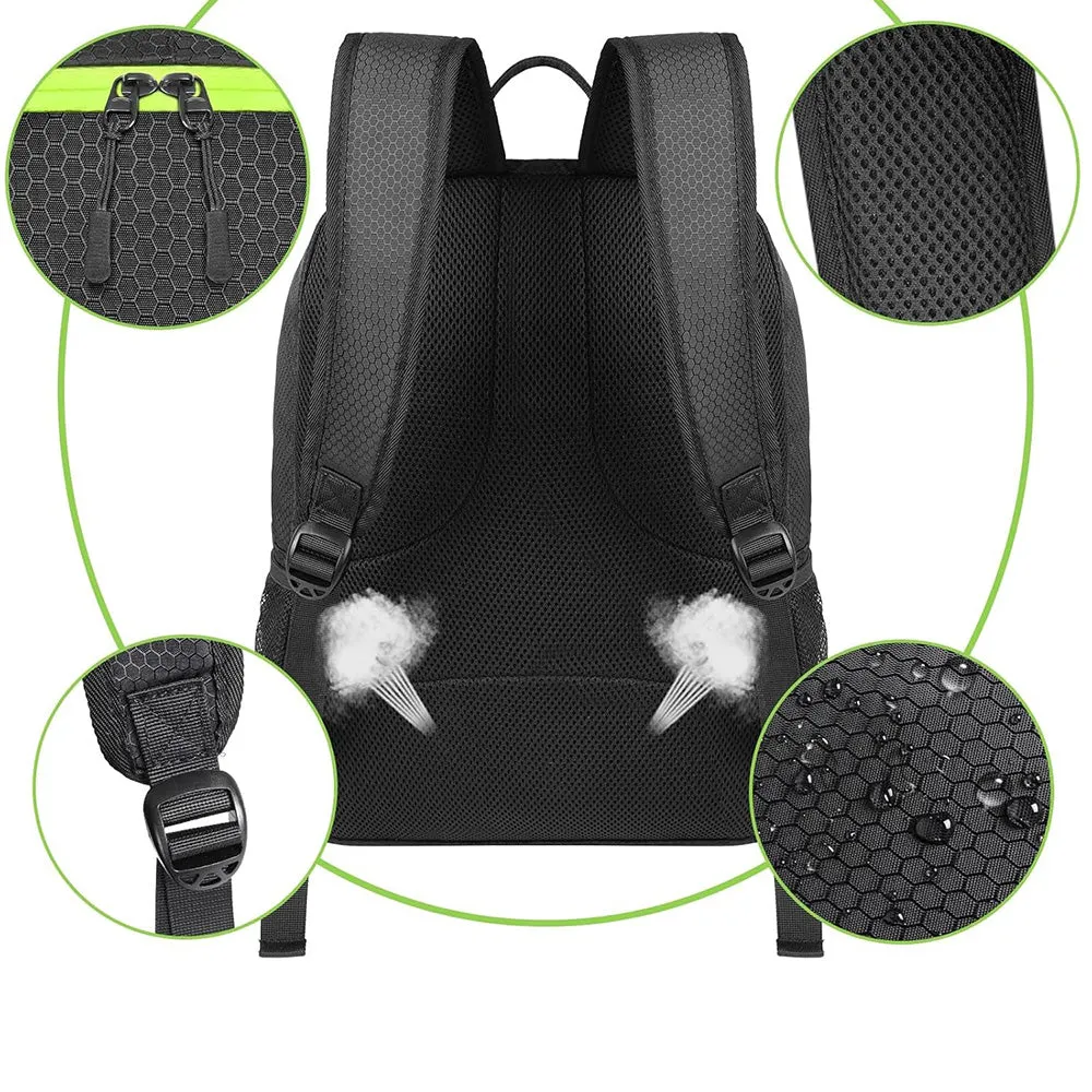 Soccer Backpack Water Resistant Soccer Bag with Ball Holder and Shoe Compartment Green