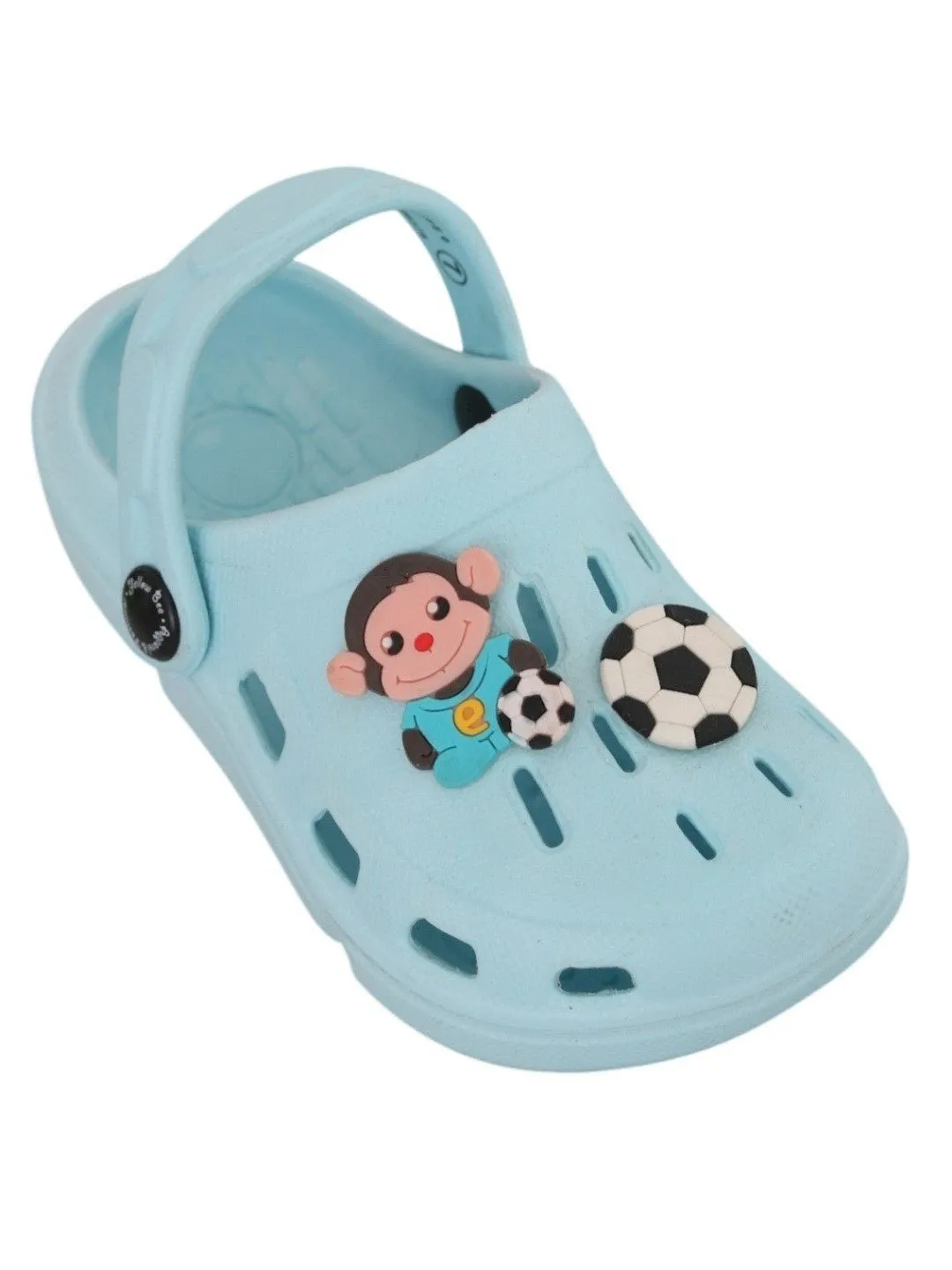 Soccer-Themed Clogs with Fun Monkey Cartoon Design for Boys