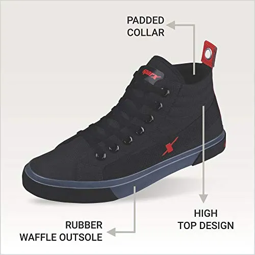 Sparx Men's Black Red Sneaker