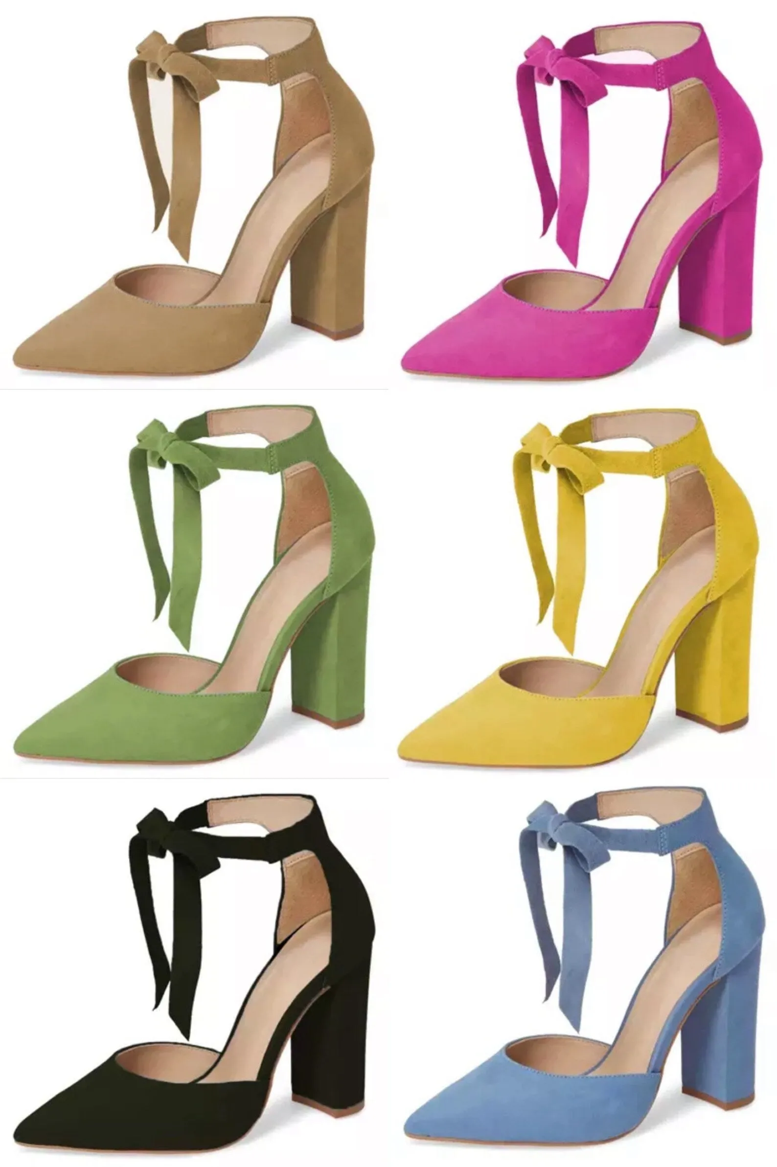 Suede Block Heel with Ankle Strap | Other Colours
