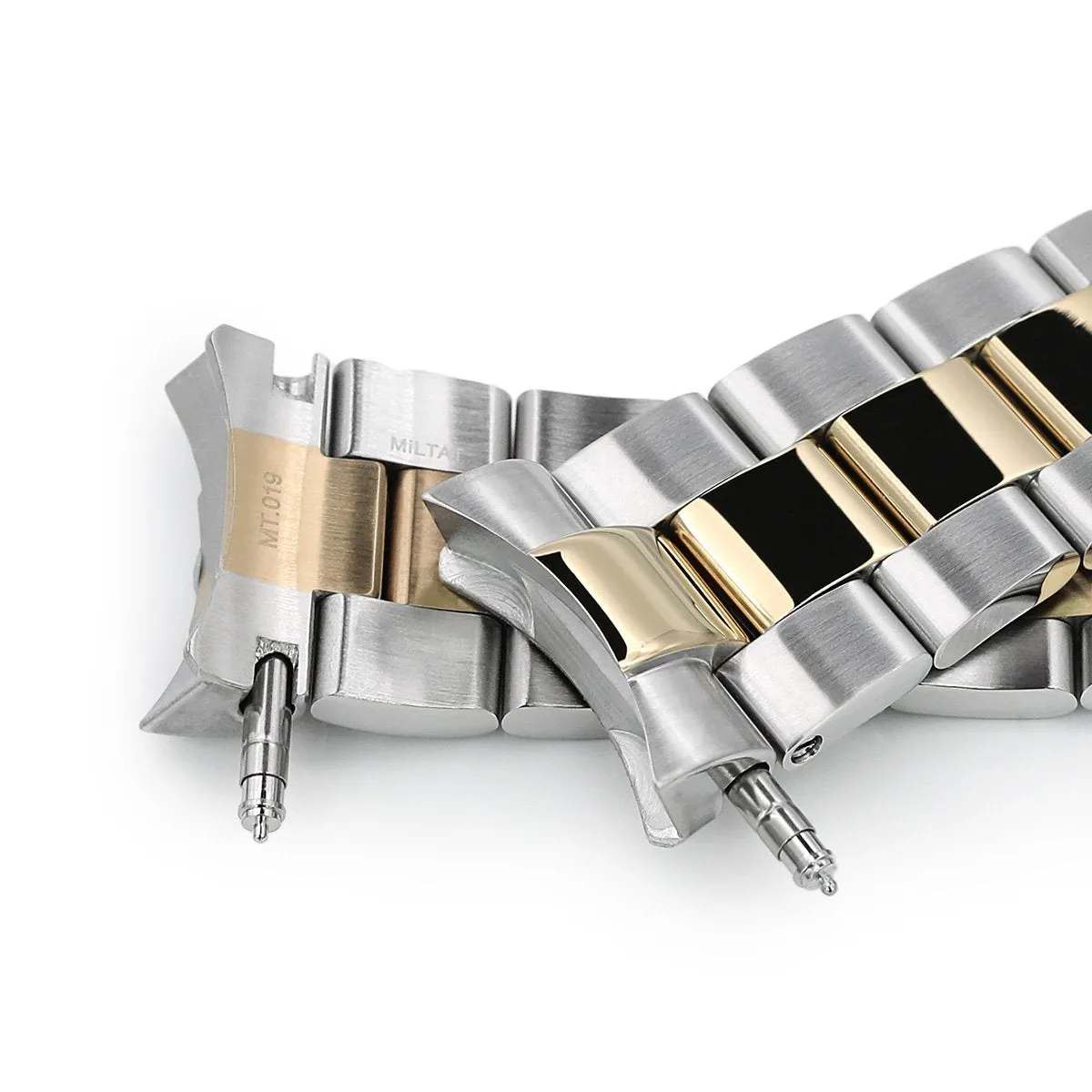 Super-O Boyer for Seiko 5 Sports 42.5mm SUB Clasp, Two Tone IP Gold