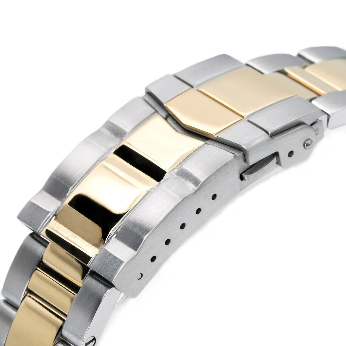 Super-O Boyer for Seiko 5 Sports 42.5mm SUB Clasp, Two Tone IP Gold