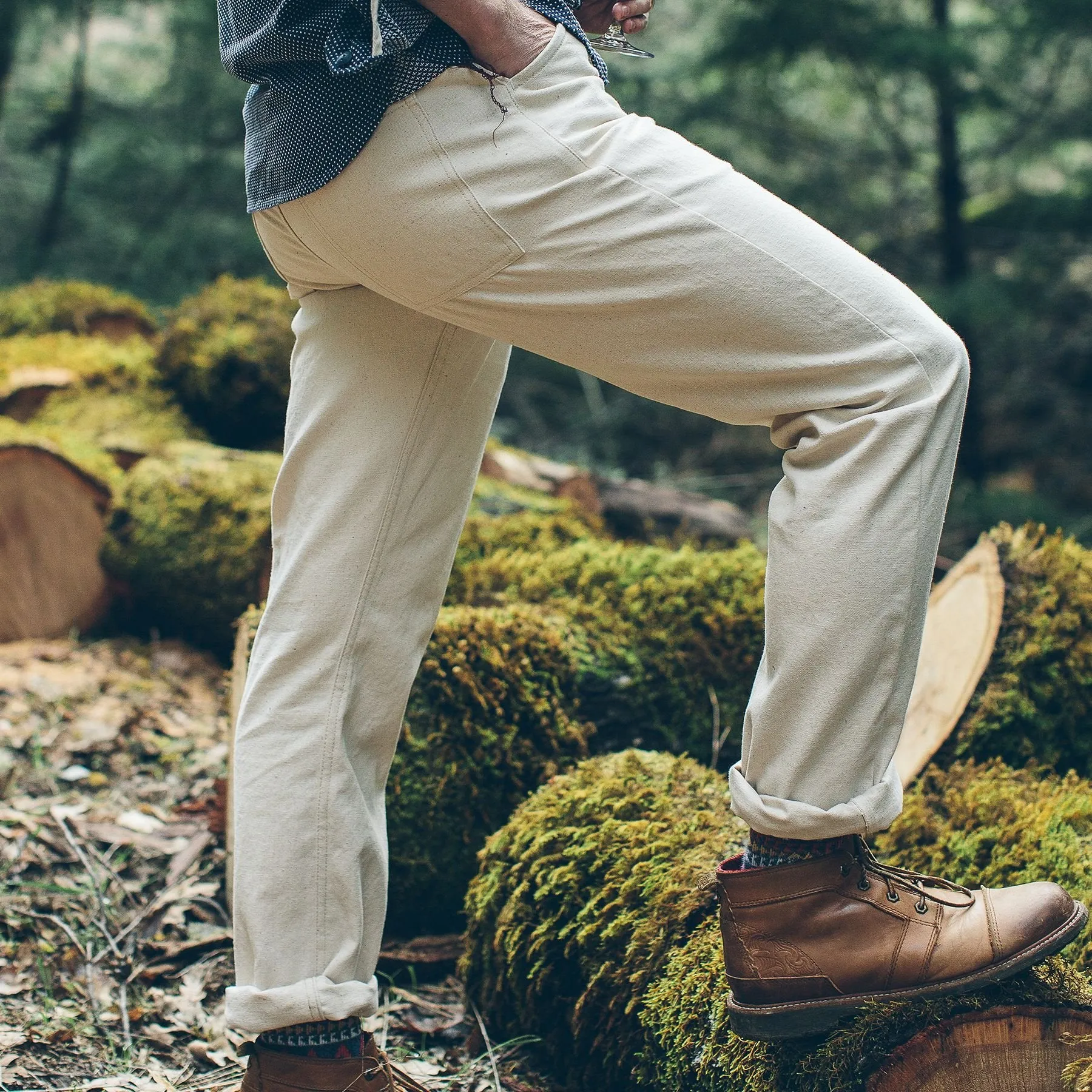 The Camp Pant in Natural Selvage Canvas