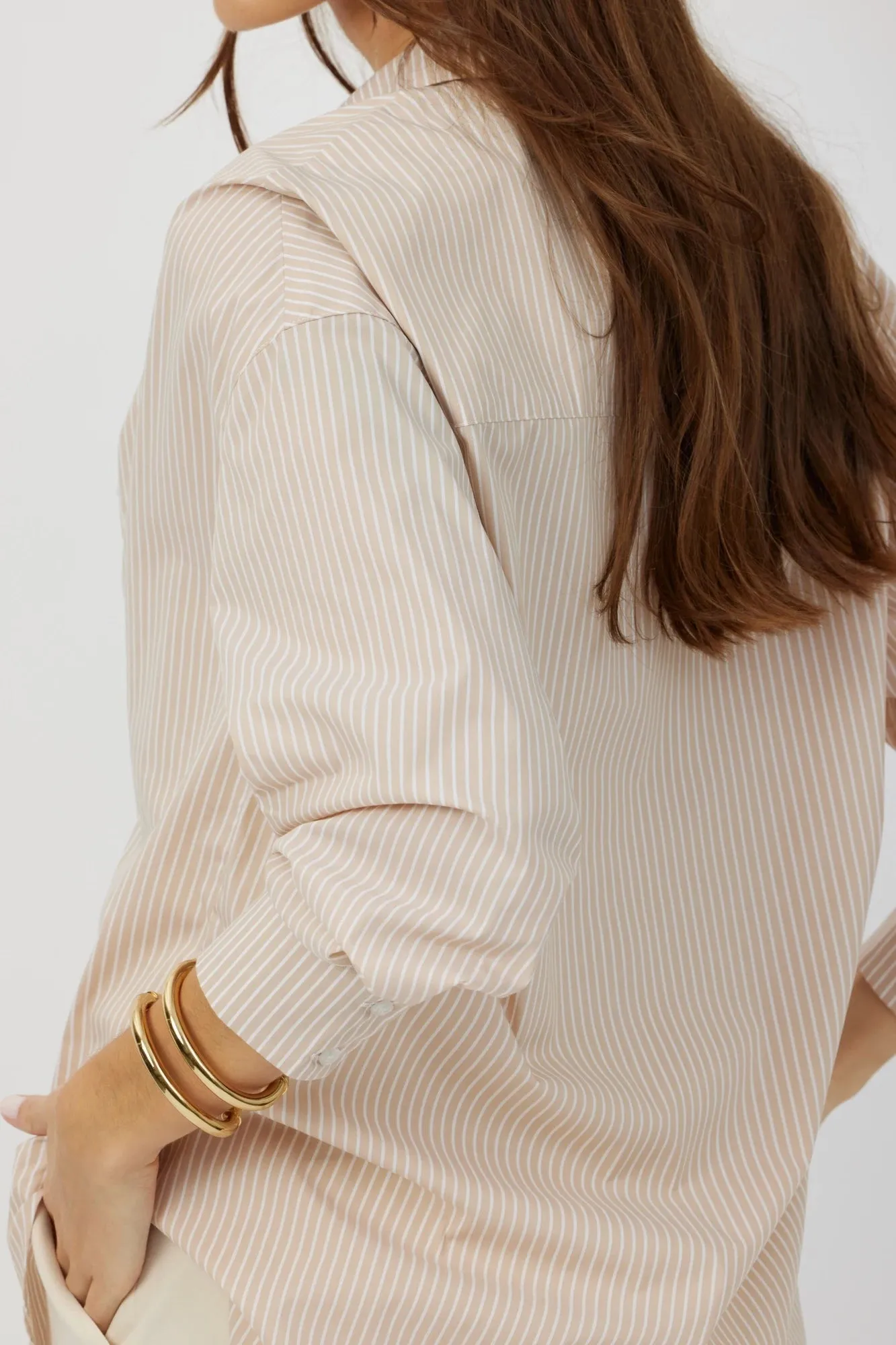 The Reya - Sesame Button Down Versatile Oversized Summer Shirt