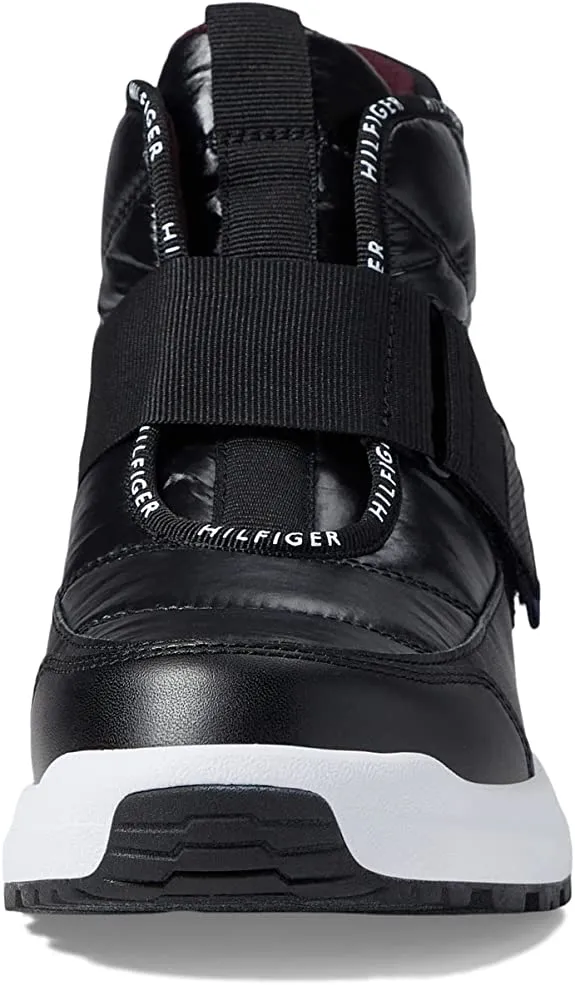 Tommy Hilfiger Olly Black Hook and Loop Rounded Toe Cozy Fashion Sneakers