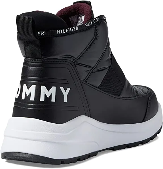 Tommy Hilfiger Olly Black Hook and Loop Rounded Toe Cozy Fashion Sneakers