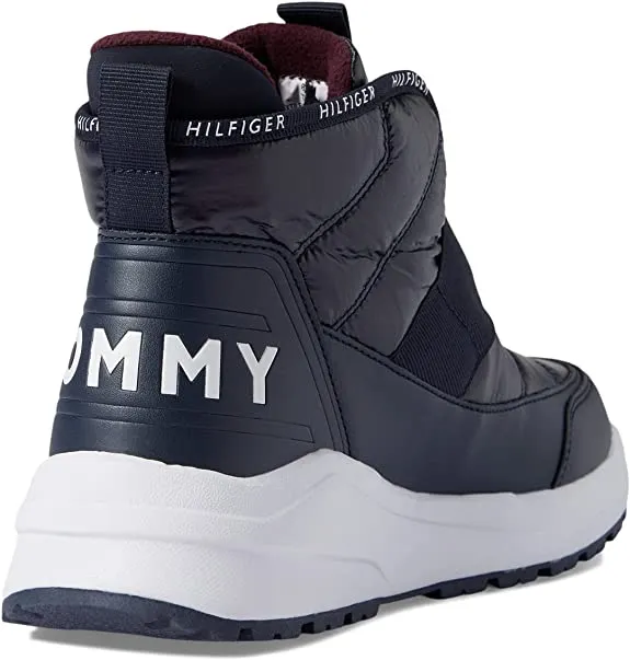 Tommy Hilfiger Olly Blue Hook and Loop Rounded Toe Cozy Fashion High Top Sneakers