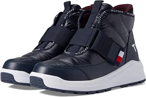 Tommy Hilfiger Olly Blue Hook and Loop Rounded Toe Cozy Fashion High Top Sneakers