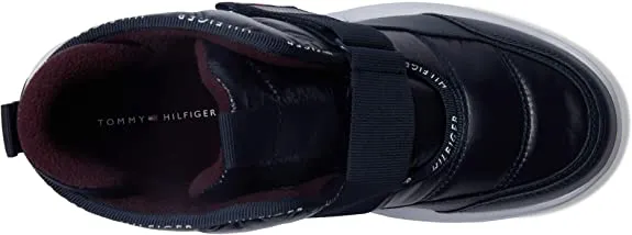 Tommy Hilfiger Olly Blue Hook and Loop Rounded Toe Cozy Fashion High Top Sneakers