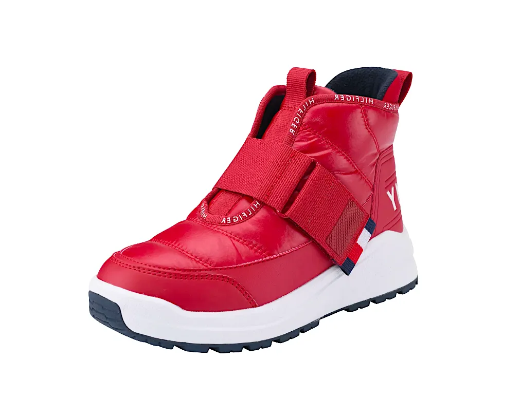 Tommy Hilfiger Olly Red Hook and Loop Rounded Toe Cozy Fashion Sneakers