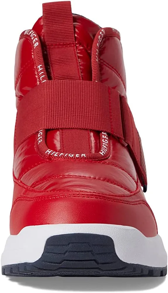 Tommy Hilfiger Olly Red Hook and Loop Rounded Toe Cozy Fashion Sneakers