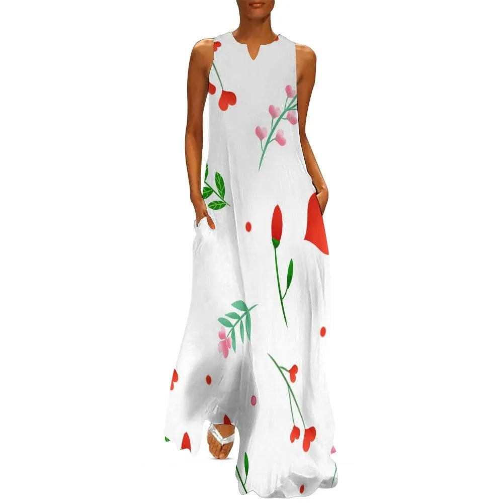 UNIQUE STYLE Slim Fit Sleeveless Elegant Long Dress