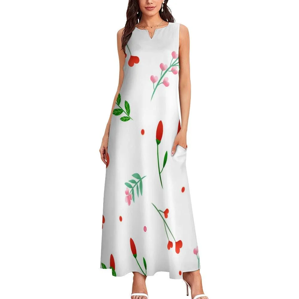 UNIQUE STYLE Slim Fit Sleeveless Elegant Long Dress