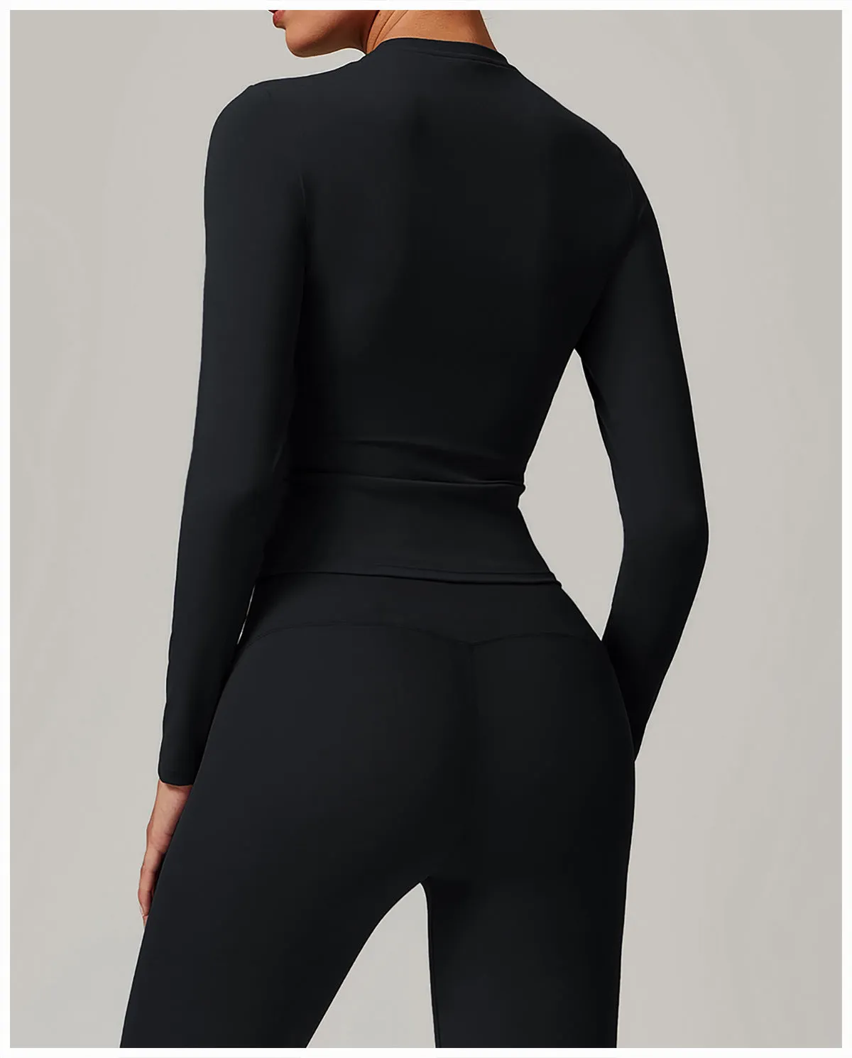 Versatile Fleece-Lined Long Sleeve Yoga Top