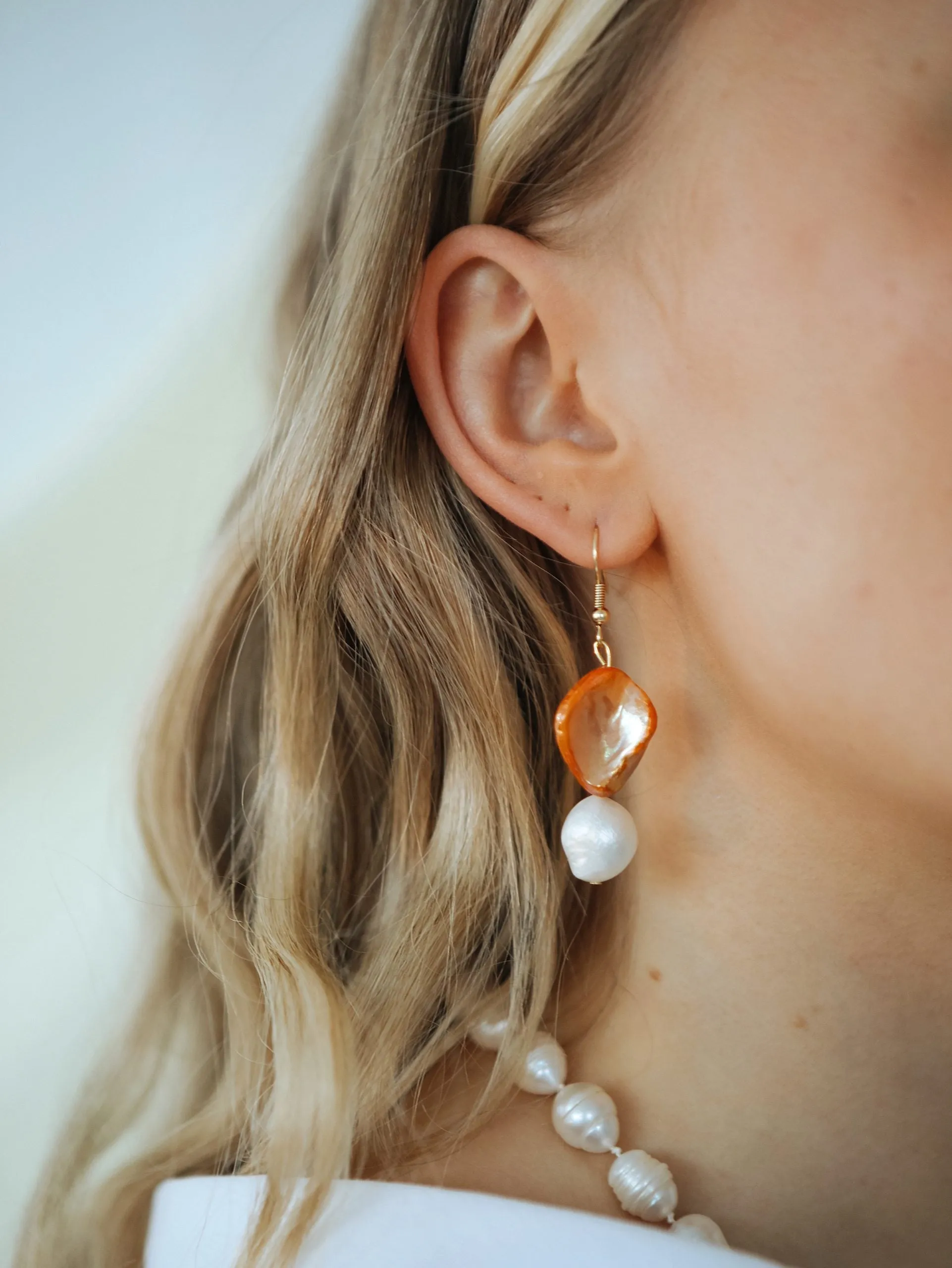 Waves Coral Earrings