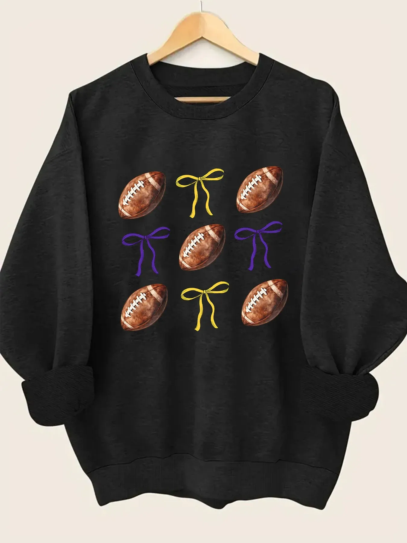 Women's Game Day Football Motif Fleece Top