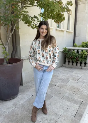 ZESICA Crewneck Printed Cute Oversized Knitted Pullover Tops